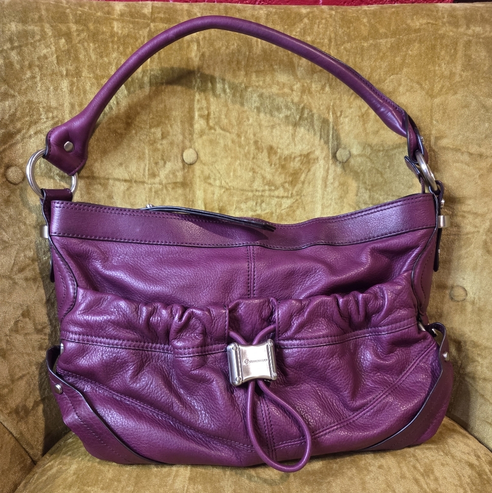 B. Makowsky Berry Leather Handbag Hobo Shoulder Bag